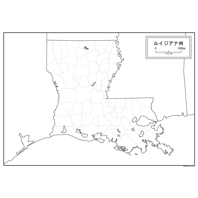 ルイジアナ州の地図のサムネイル