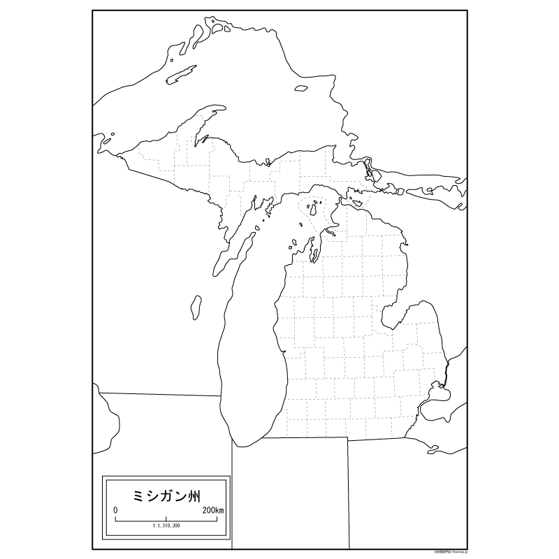 ミシガン州の地図のサムネイル