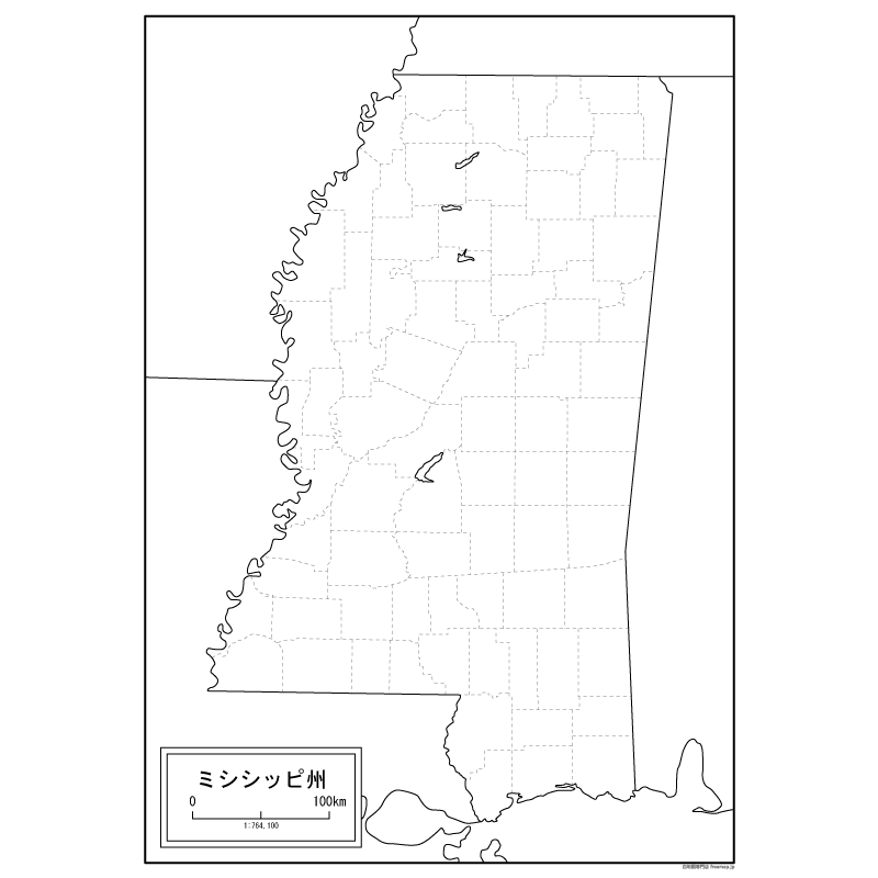 ミシシッピ州の地図のサムネイル