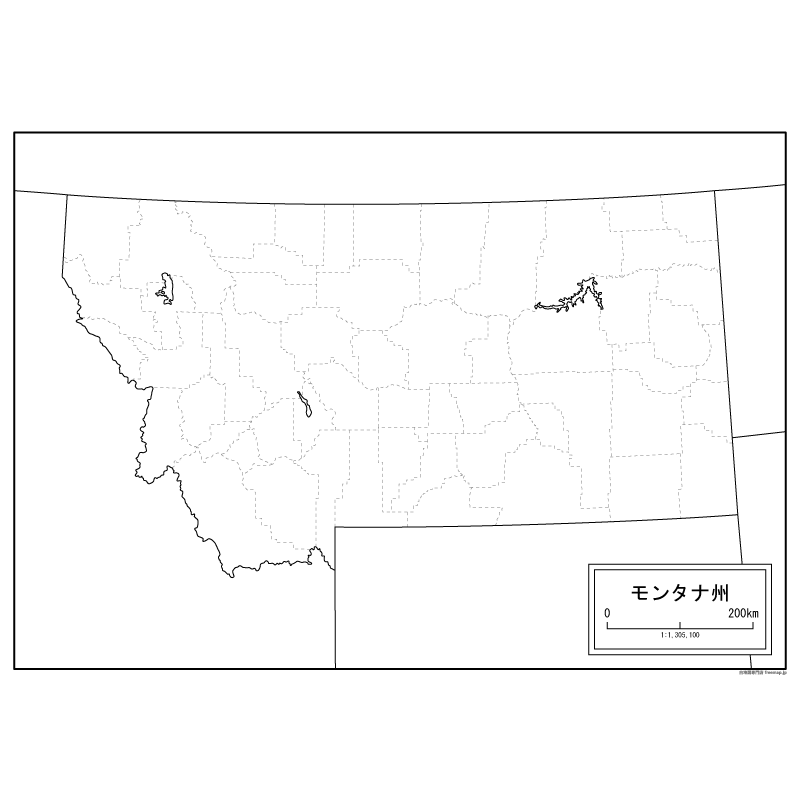 モンタナ州の地図のサムネイル