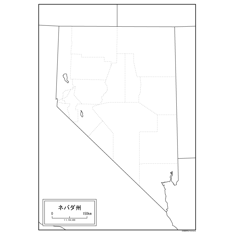 ネバダ州の地図のサムネイル