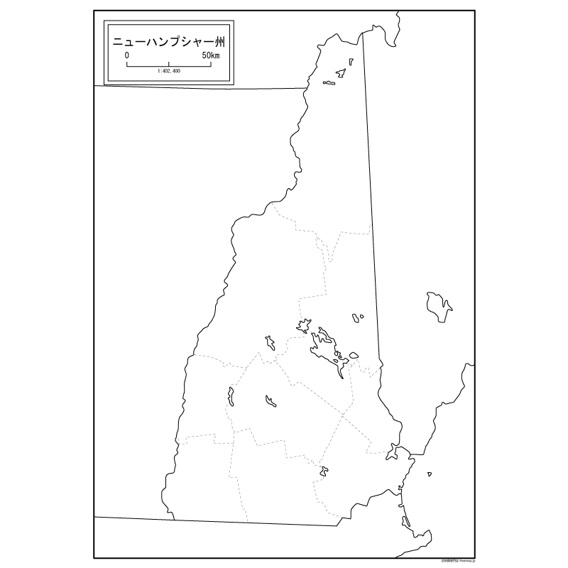 ニューハンプシャー州の地図のサムネイル