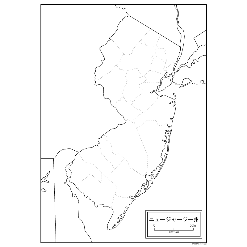 ニュージャージー州の地図のサムネイル