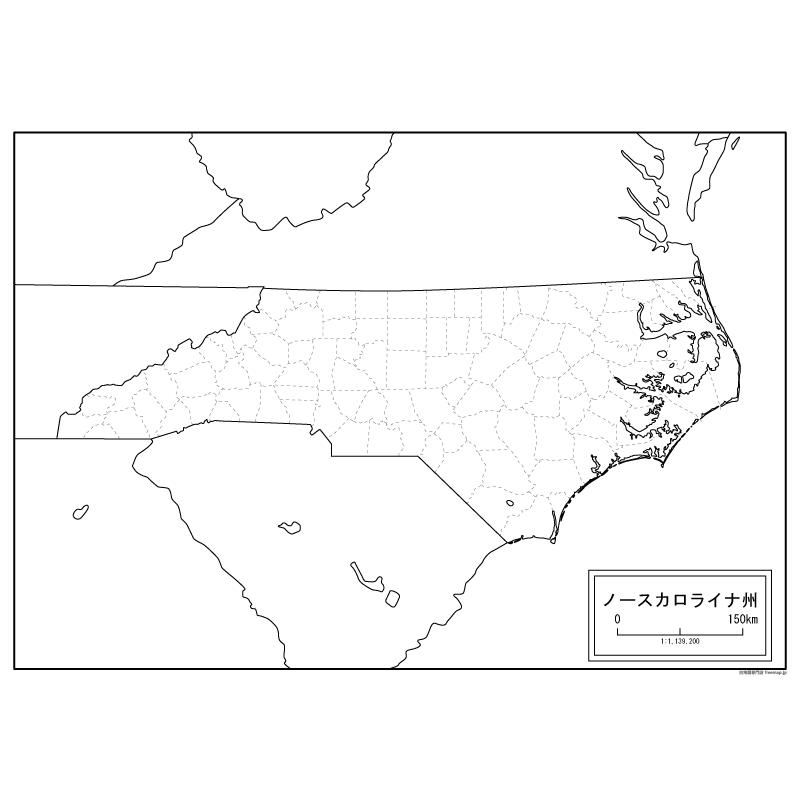 ノースカロライナ州の地図のサムネイル
