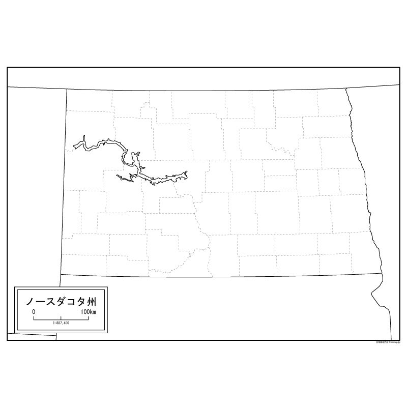 ノースダコタ州の地図のサムネイル