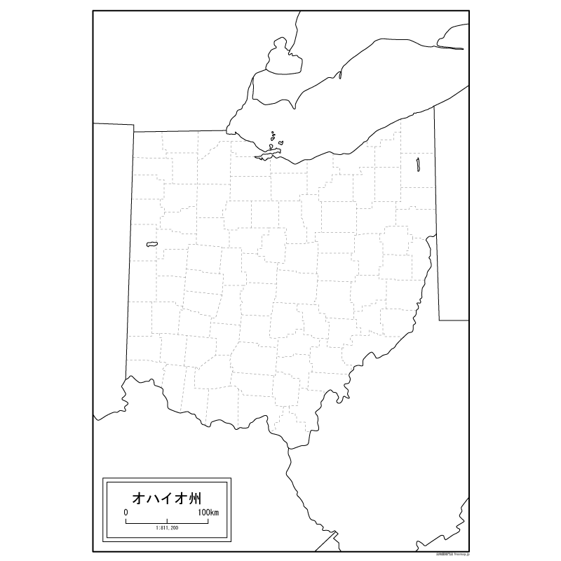 オハイオ州の地図のサムネイル