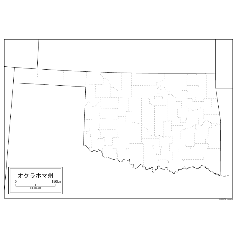 オクラホマ州の地図のサムネイル