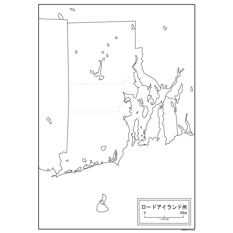 ロードアイランド州の地図のサムネイル