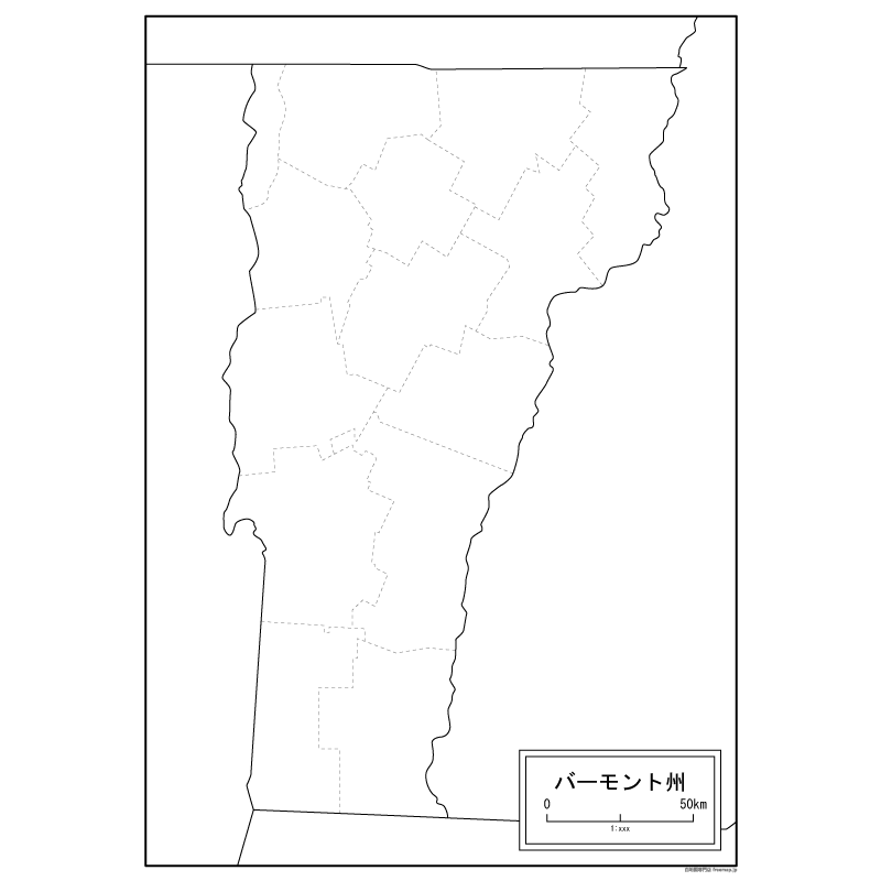 バーモント州の地図のサムネイル