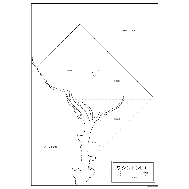 ワシントンD.C.の地図のサムネイル