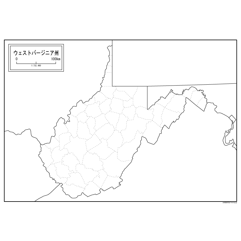 ウェストバージニア州の地図のサムネイル