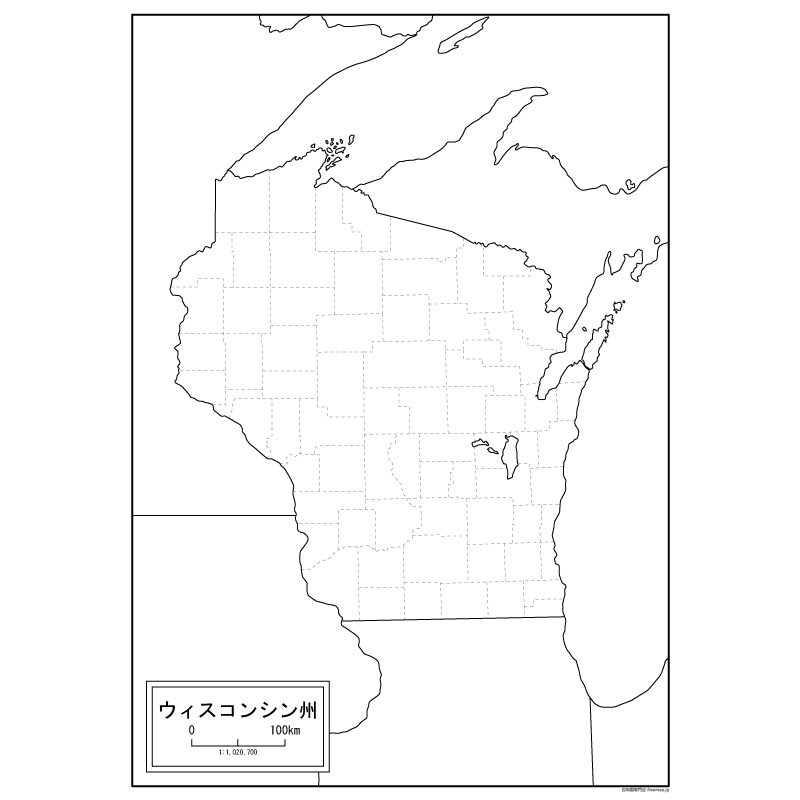 ウィスコンシン州の地図のサムネイル
