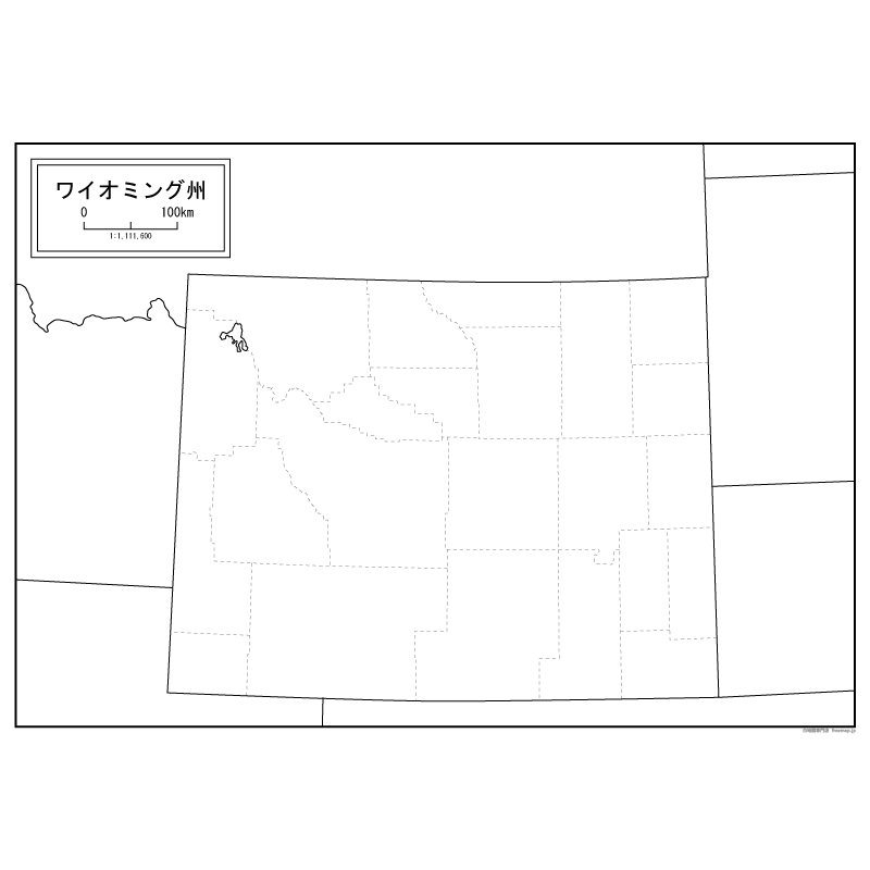 ワイオミング州の地図のサムネイル